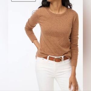 J. Crew Women's Cotton/Merino Wool Blend Brown Crew Neck Sweater